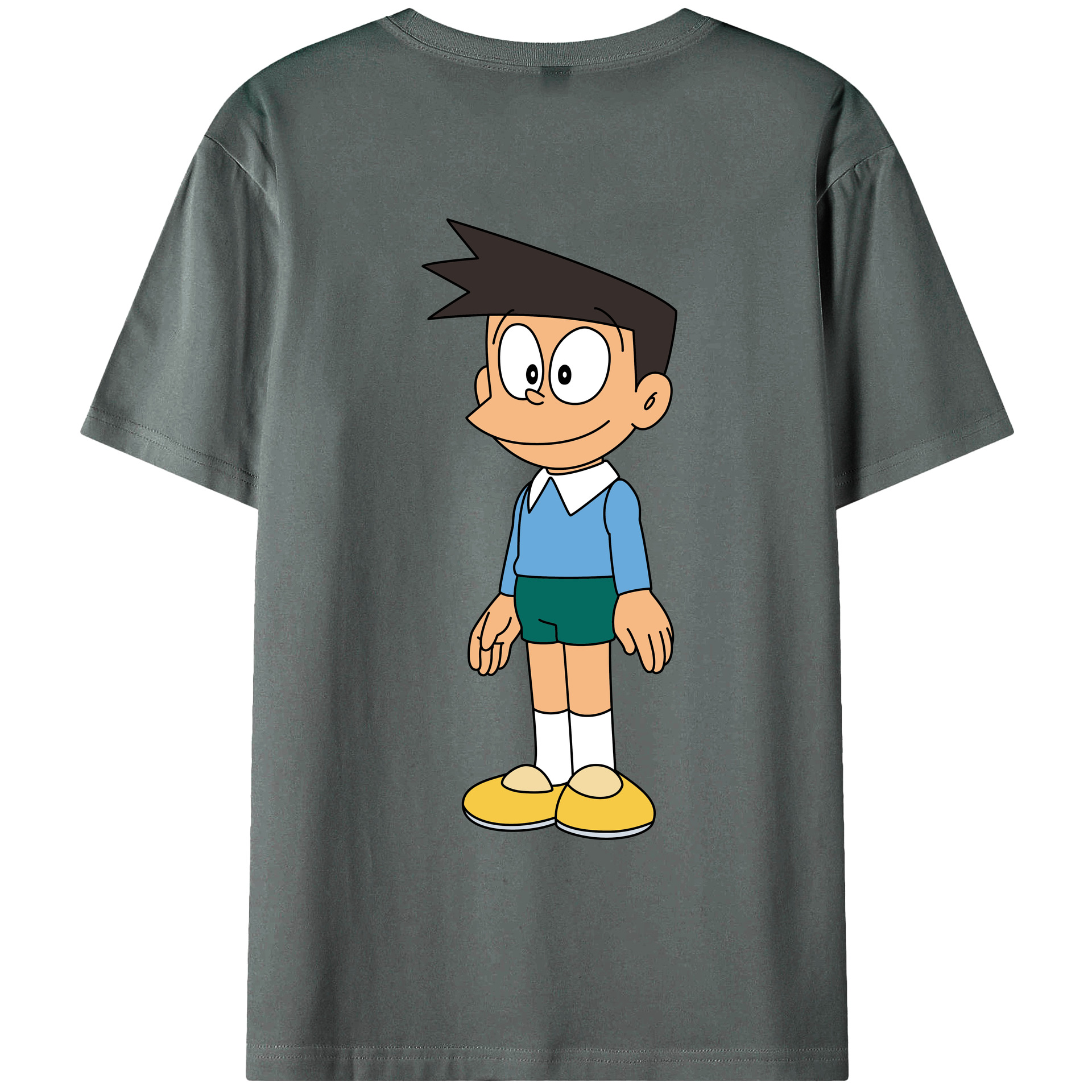 （画像用） ドラえもん 骨川 スネ夫 Doraemon Honekawa Suneo 綿100％ メンズ半袖Tシャツ（バックプリント） 通気性